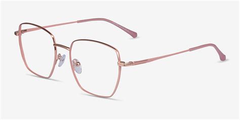 Square optical frame in rose gold